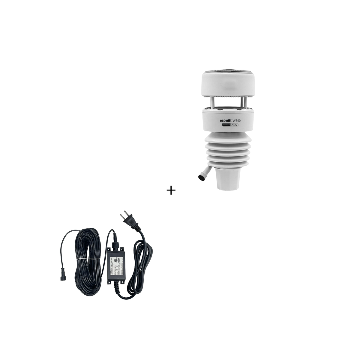 Ecowitt Weather Station WS90 + Alimentatore DC 12V/1A con cavo 20 m