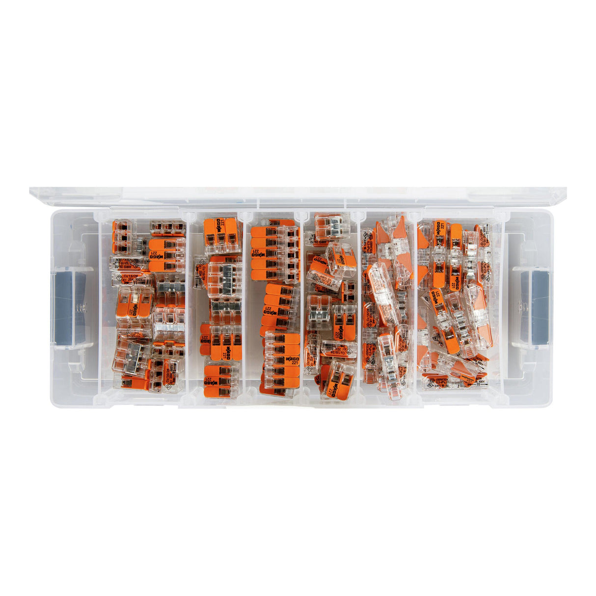 WAGO L-BOXX® Micro Serie 221 – Valigetta Compatta con 97 Morsetti Serie 221 per Giunzioni Elettriche Sicure