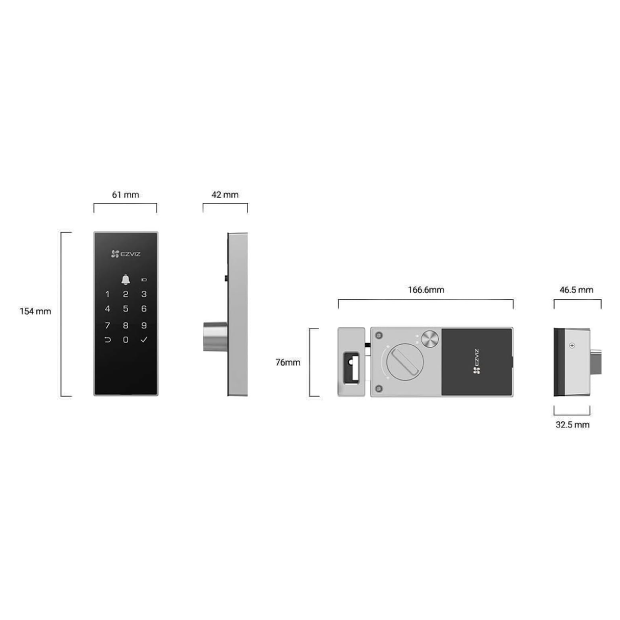 Ezviz DL03 Pro – Serratura Smart Wi-Fi con Impronta Digitale, Tastiera Touch e Controllo Remoto via App