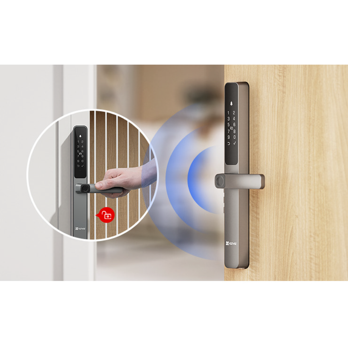 EZVIZ DL06 Pro – Serratura Smart di Punta con Riconoscimento Vene del Palmo, Volto 3D e Display da 5,5 Pollici