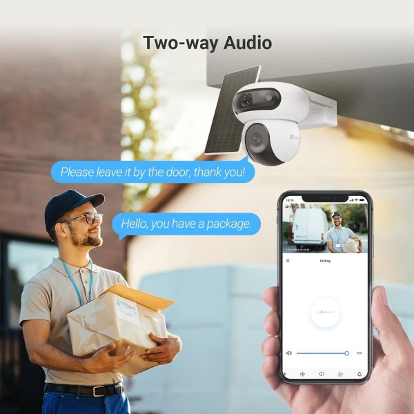 Ezviz HB90 + Solar Panel - Telecamera Wi-Fi a doppio obiettivo con registrazione per tutto il giorno + pannello solare da 8 W