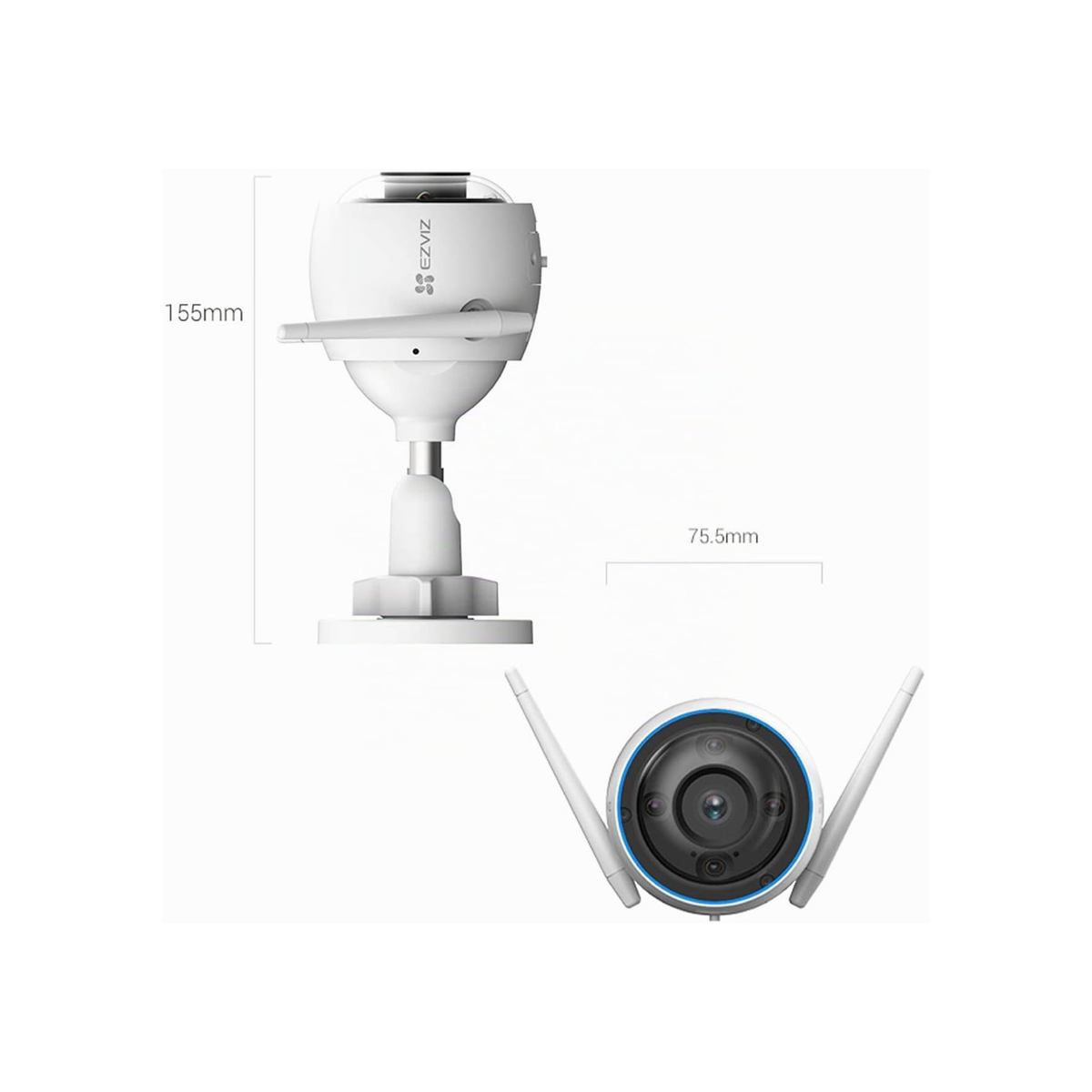 Ezviz H3 2K - Telecamera Wi-Fi da esterno 2K con rilevamento AI di persone e veicoli