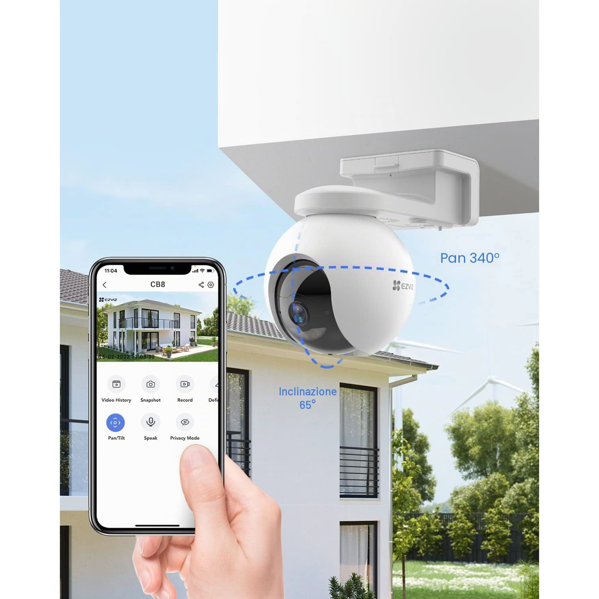 Ezviz HB8 - Telecamera da esterno 2K+ a batteria motorizzata con 32 GB integrati