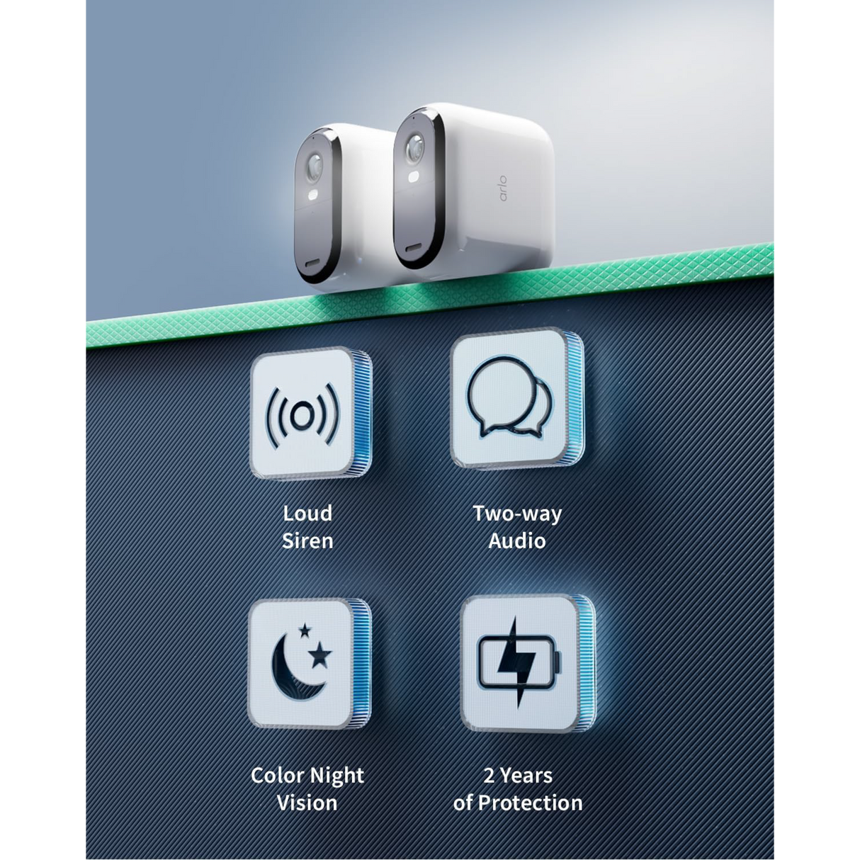 Arlo Essential2 - Cam 2K Bianca X3 - Protezione Smart 2K per Tutta la Casa