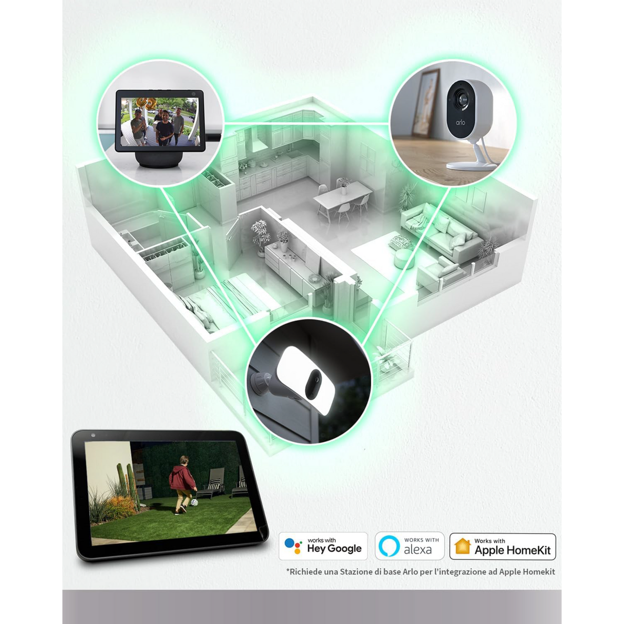 Arlo Pro3 Floodlight Camera Black - Sicurezza 2K con Illuminazione Intelligente