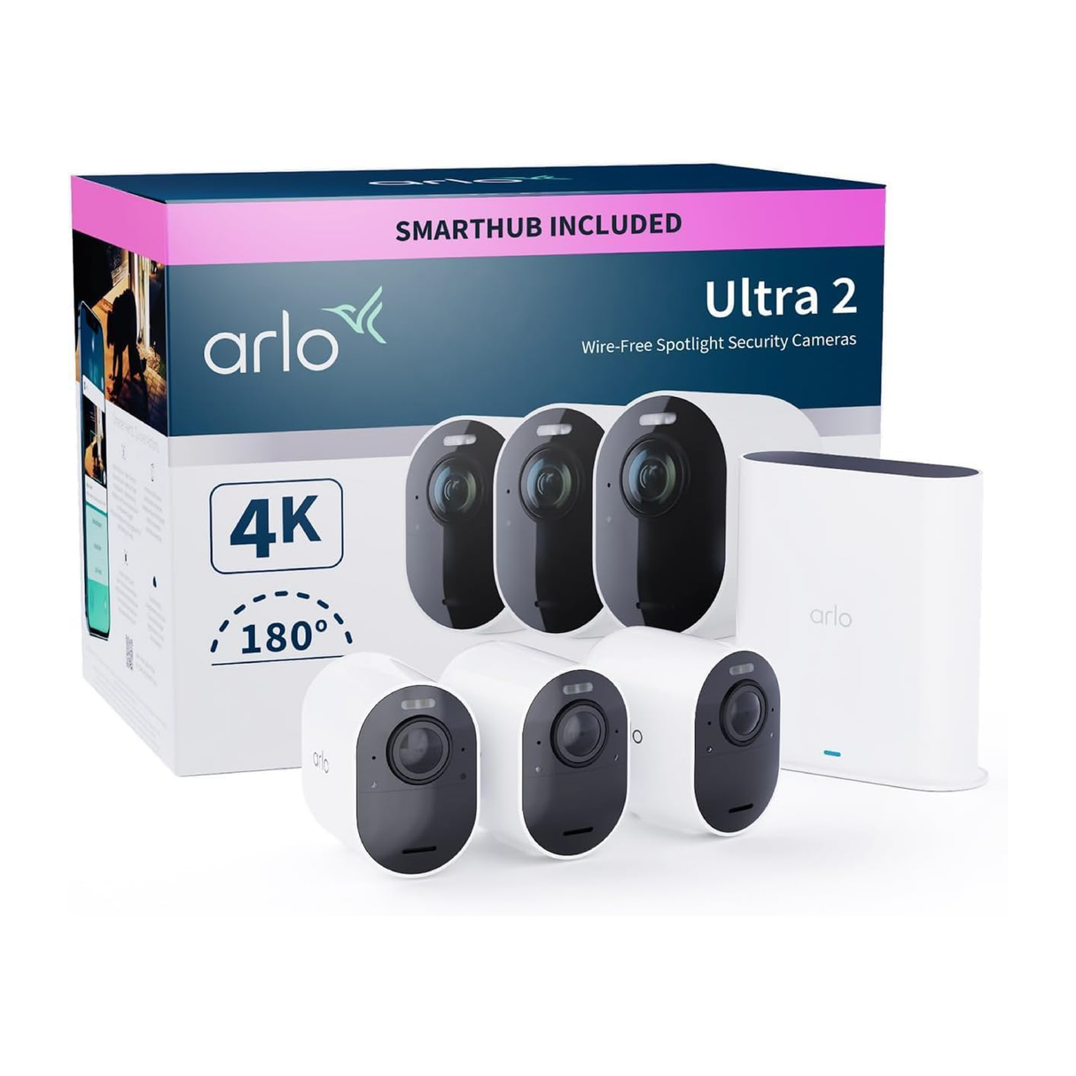 Arlo Ultra V2 - Kit 3 Cam 4K - Sorveglianza Smart 4K per una Protezione Completa