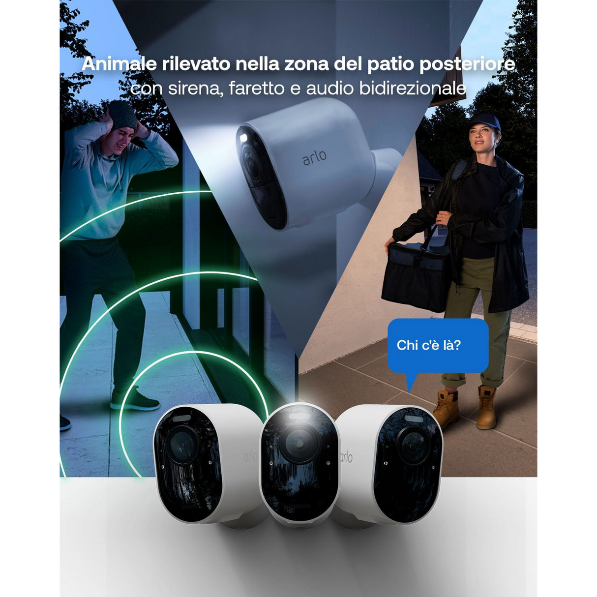 Arlo Ultra V2 - Kit 3 Cam 4K - Sorveglianza Smart 4K per una Protezione Completa