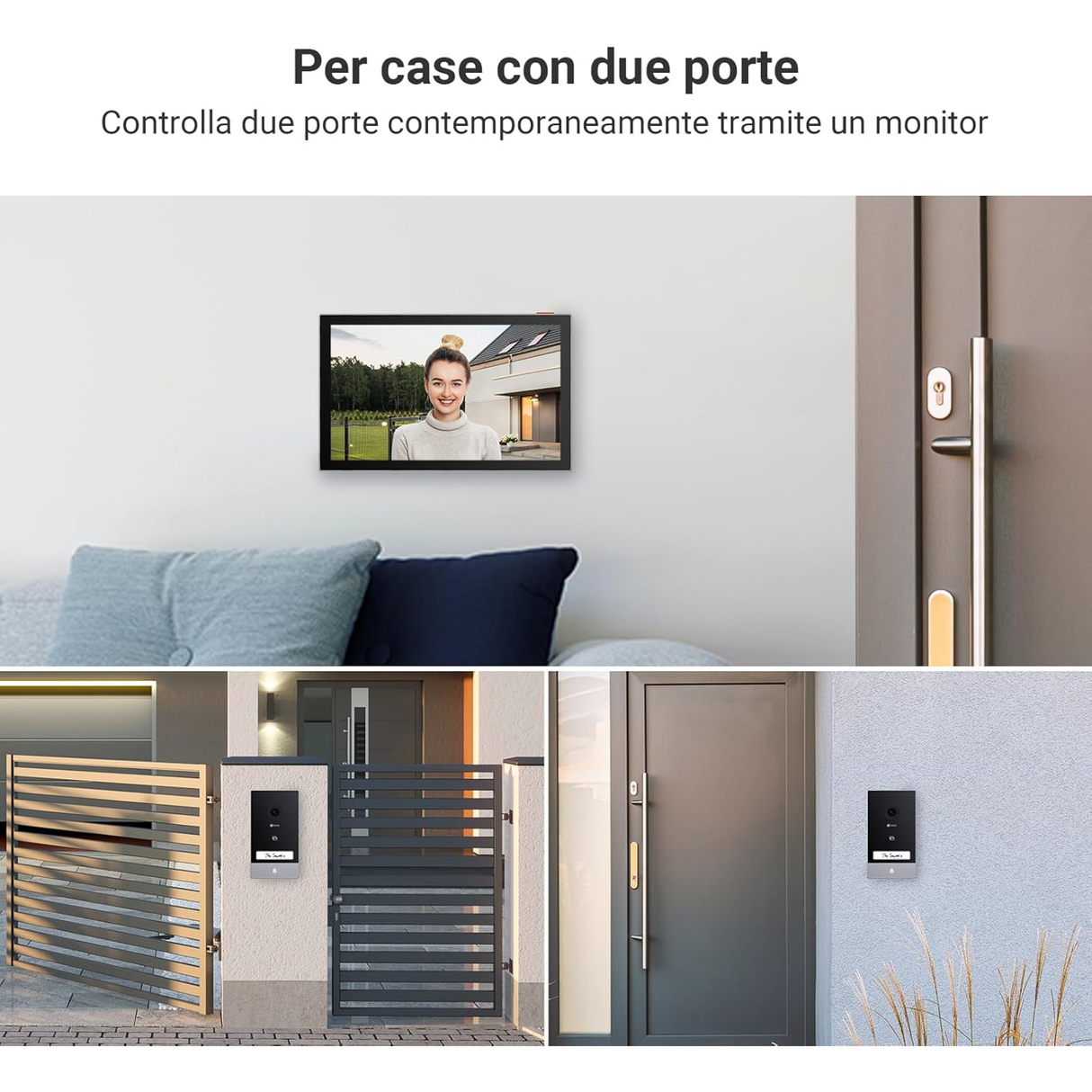 Ezviz HP7 2 ENTRY KIT - Kit Videocitofono Smart Home 2K per 2 Ingressi con Monitor Touch