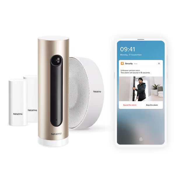 Netatmo Smart Alarm System Kit mit Indoor-WLAN-Kamera + Smart-Innensirene + Smart-Sensoren für Türen und Fenster