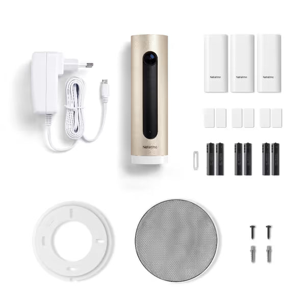 Netatmo Smart Alarm System Kit mit Indoor-WLAN-Kamera + Smart-Innensirene + Smart-Sensoren für Türen und Fenster