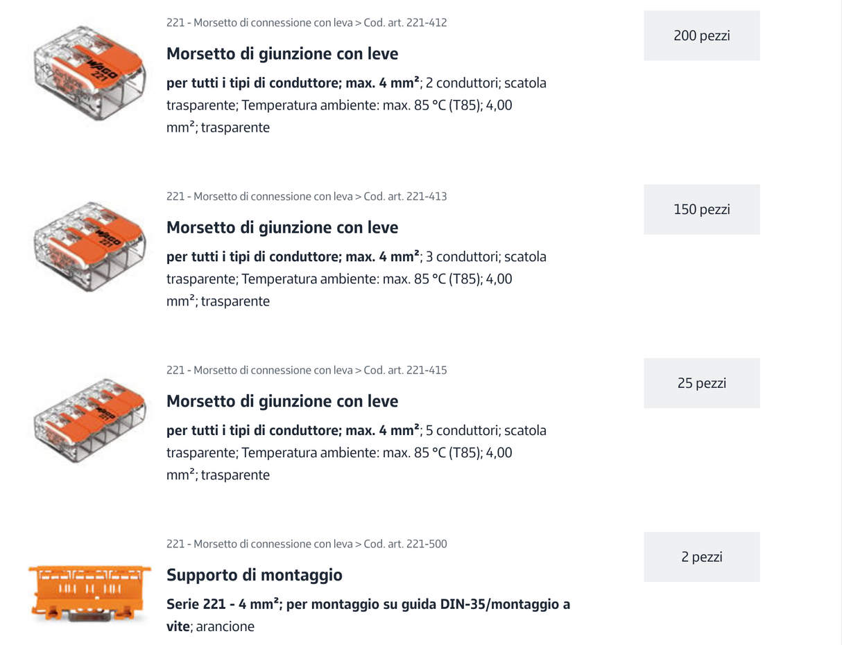 WAGO L-BOXX® 102 Serie 221 – Valigetta Professionale Serie 221 per Giunzioni 4 mm² e 6 mm² - 474 pezzi