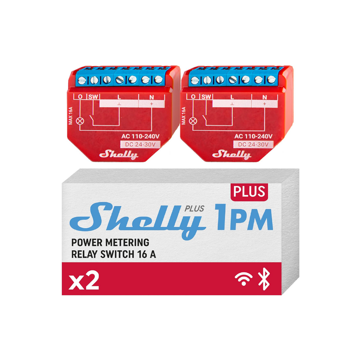 Shelly Plus 1PM Gen2 - Pack da 2