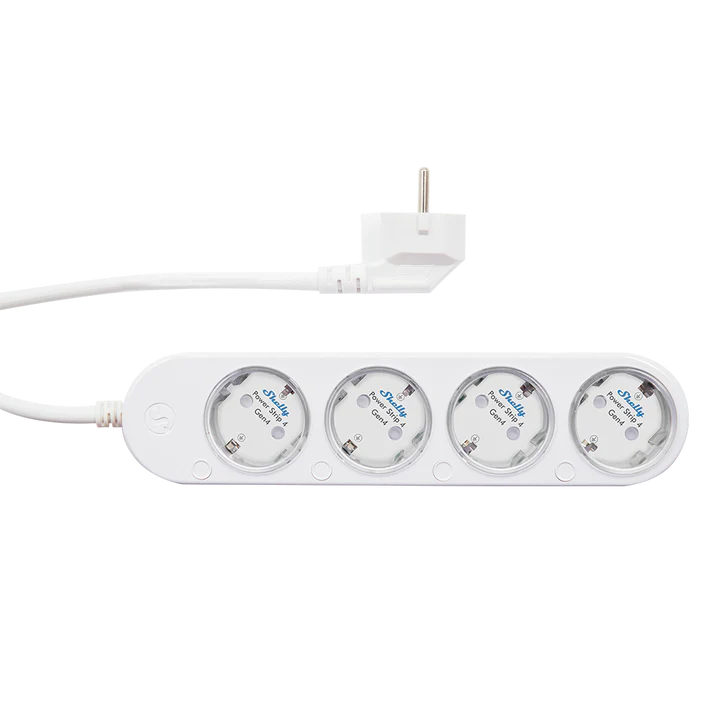 Shelly Power Strip 4 Gen4 - Ciabatta smart con 4 prese indipendenti, monitoraggio consumi e supporto Matter