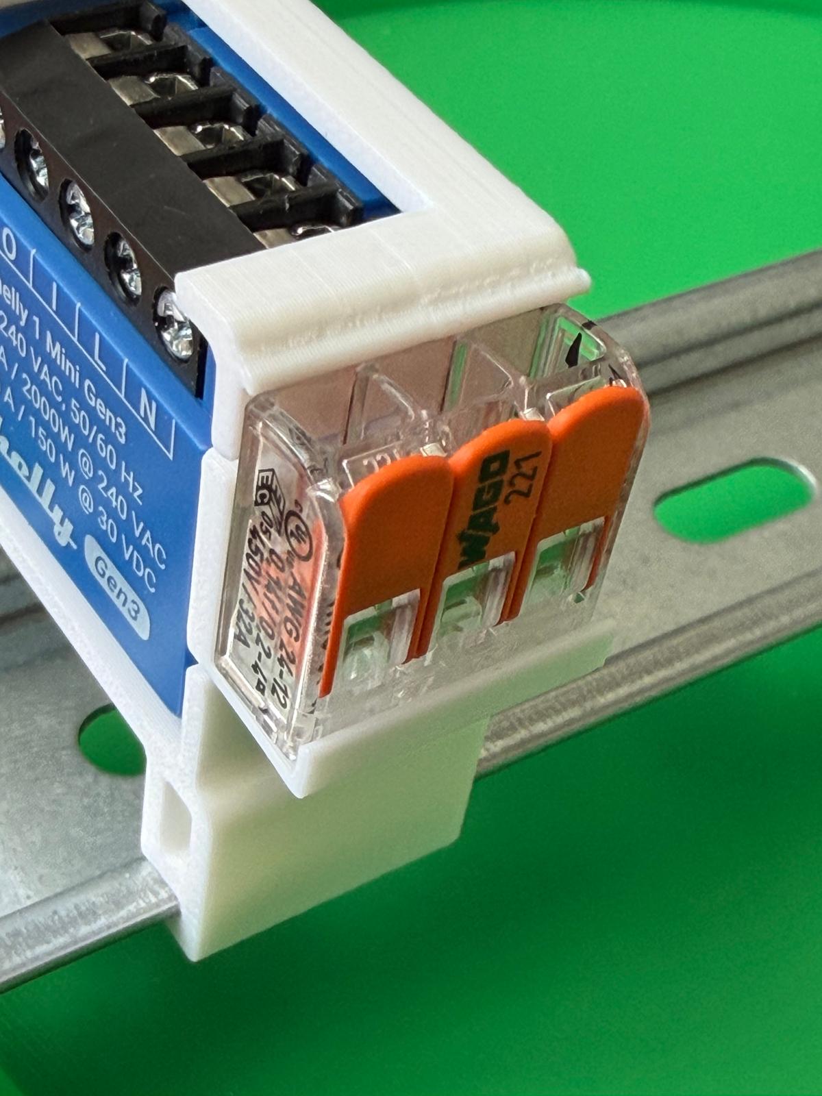 SOIXX Supporto DIN per Shelly Mini Wave Gen3 e 2 WAGO, dritto bianco