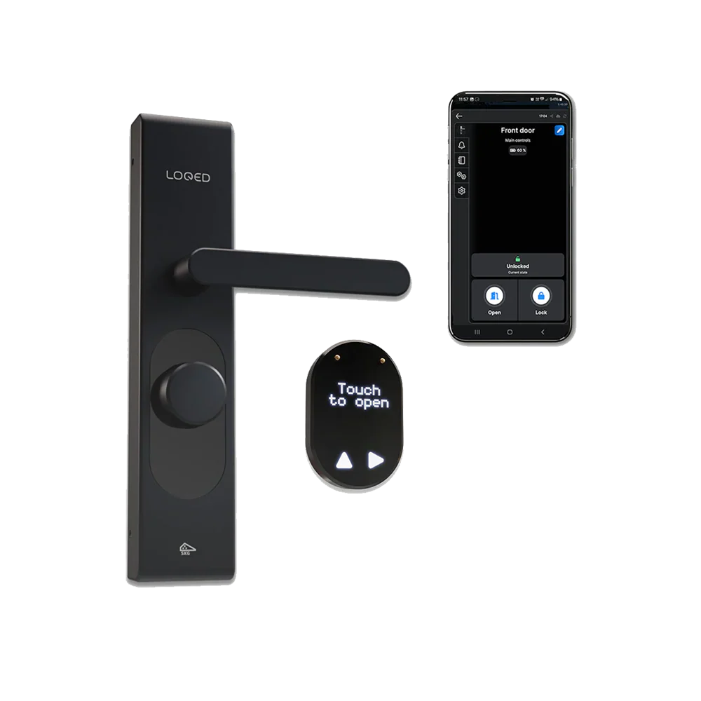 Shelly KIT Loqed Touch Smart Lock – Serratura smart senza chiavi con controllo remoto e automazione domestica - Black