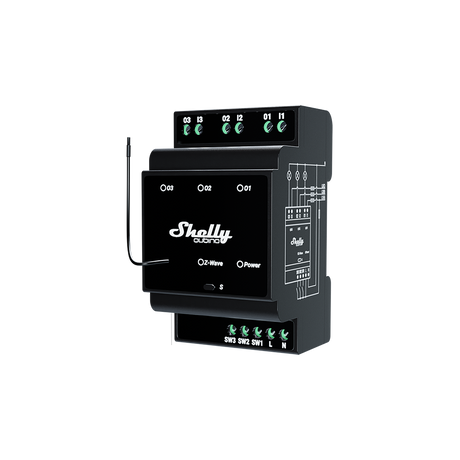 Shelly Qubino Wave Pro 3 EU LR - relè DIN Z-Wave Long Range 3 canali
