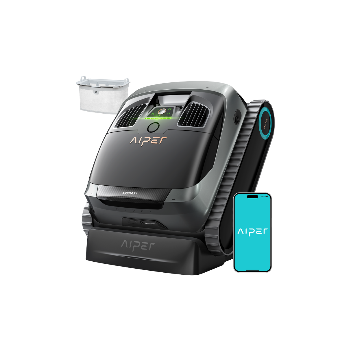 Aiper Scuba X1 Pro – Robot Pulitore Piscina Cordless | Fondo, Pareti e Linea d'Acqua fino a 200 m²