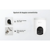 Ezviz H8C 4G - Telecamera da esterno motorizzata 2K con connettività 4G LTE