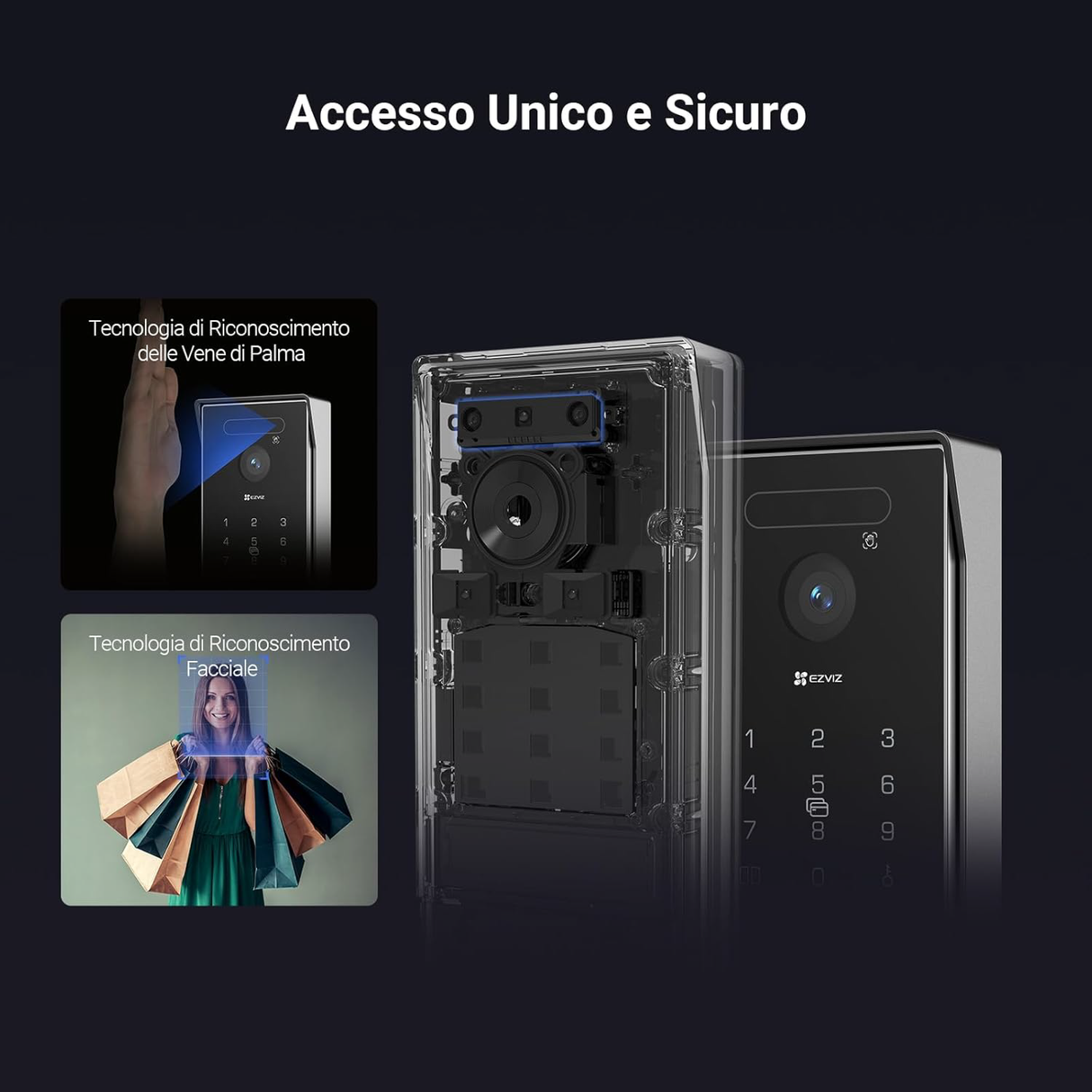 Ezviz HP7 PRO - Videocitofono Smart 4K con Riconoscimento delle Vene Palmari