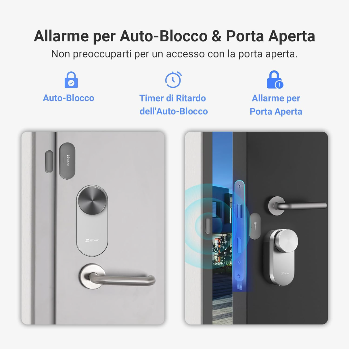 Ezviz Smart Lock DL01 PRO - Serratura Smart Retrofit Bluetooth con Controllo App e Installazione Fai-da-Te