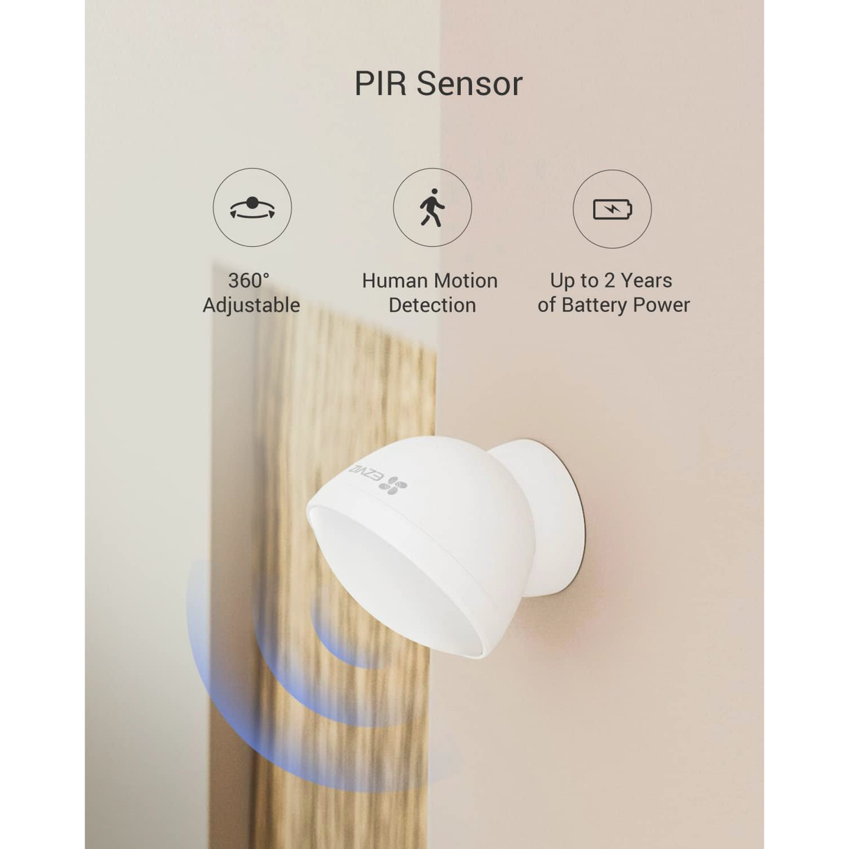 Ezviz T1C pour A3 - Détecteur de mouvement PIR intelligent pour passerelle domestique