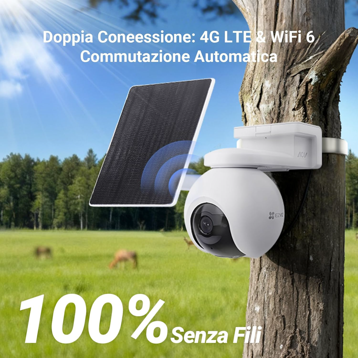 Ezviz EB8 4G + Solarpanel – Akkubetriebene motorisierte Kamera mit 4G-Konnektivität