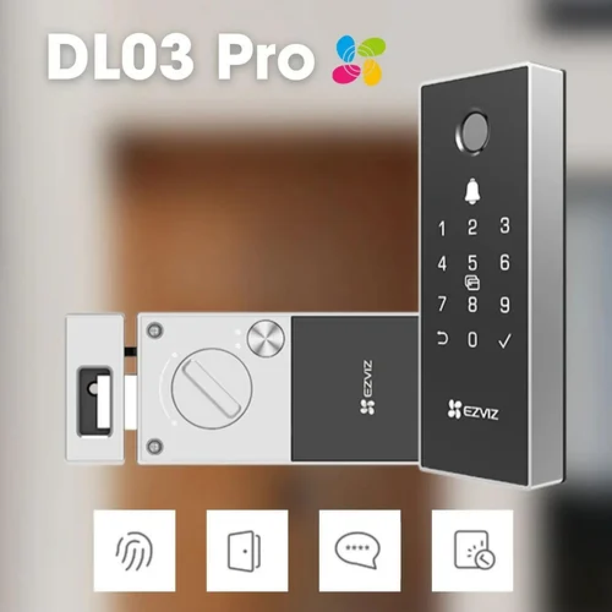 Ezviz DL03 Pro – Serratura Smart Wi-Fi con Impronta Digitale, Tastiera Touch e Controllo Remoto via App