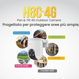 Ezviz H8C 4G - Telecamera da esterno motorizzata 2K con connettività 4G LTE
