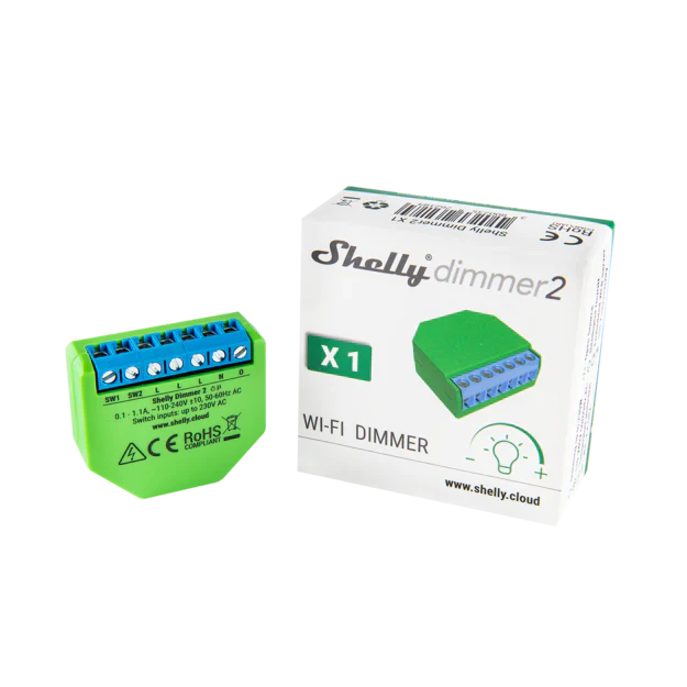 Shelly Dimmer 2 + Bypass - Controllo Intelligente della Luce Senza Filo Neutro