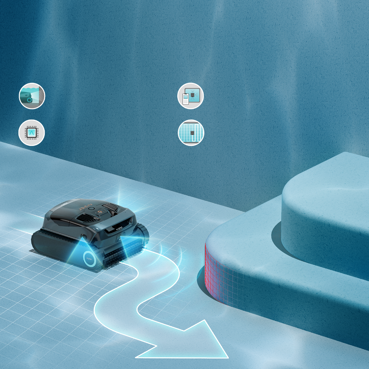 Aiper Scuba X1 – Robot Pulitore Piscina Cordless con Base di Ricarica Wireless | fino a 200 m²
