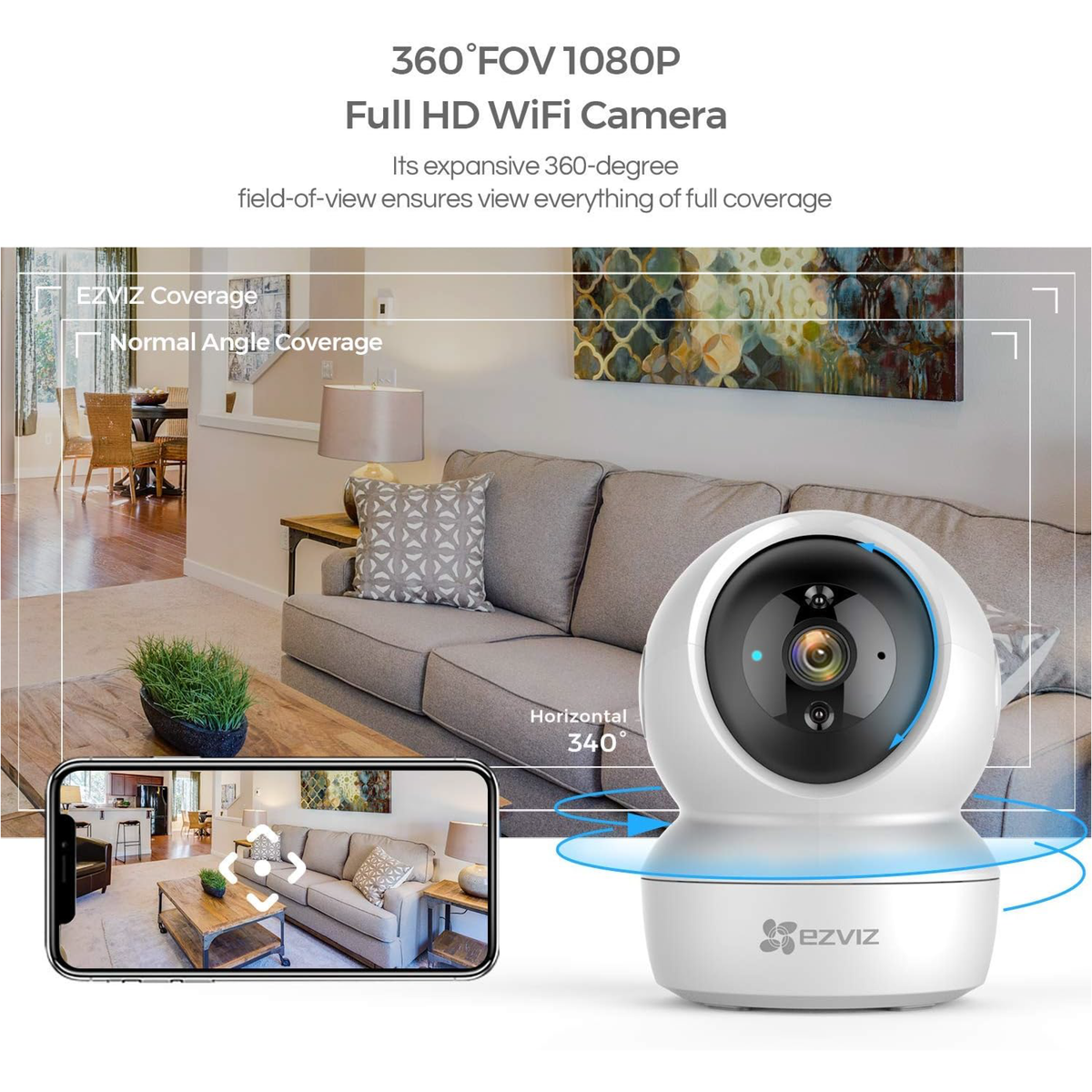 Ezviz TY1 4MP - Telecamera Wi-Fi da interno motorizzata 360° in risoluzione 2K+