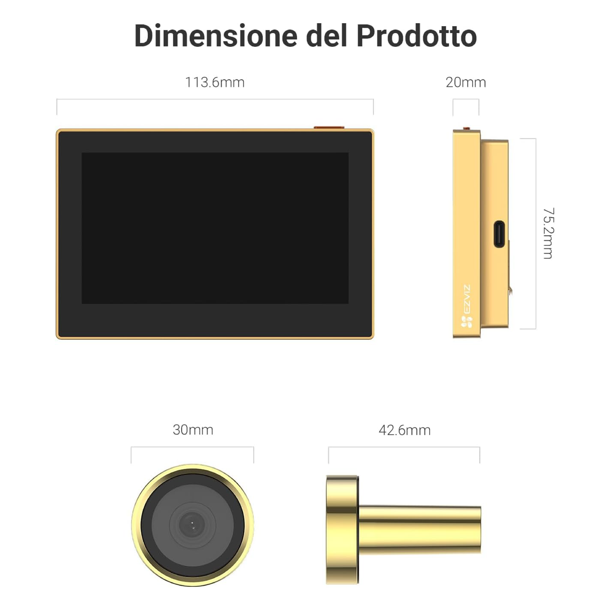 Ezviz HP2 - Spioncino Wireless con Schermo