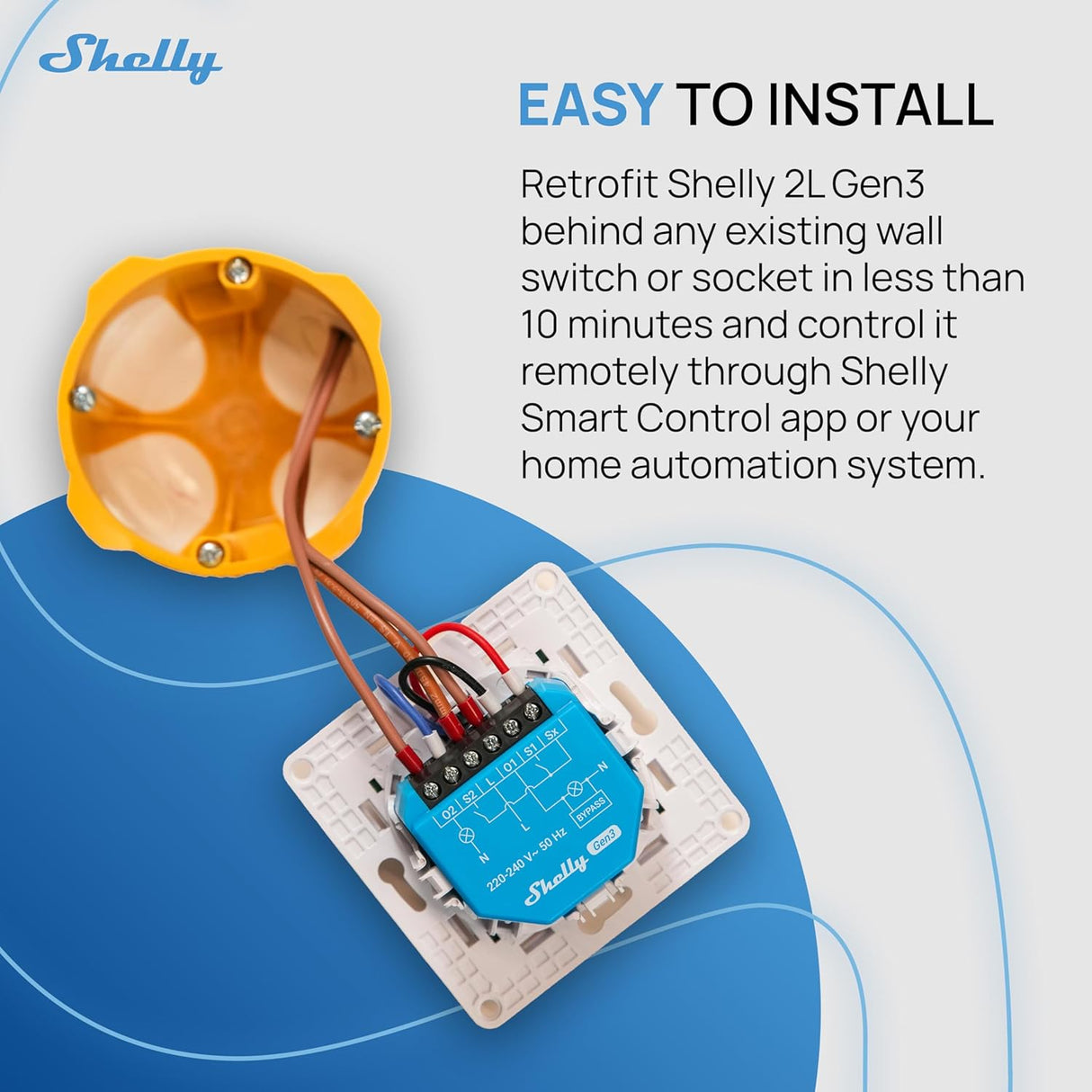 Shelly 2L Gen3 (Bypass 1L/2L incluso)