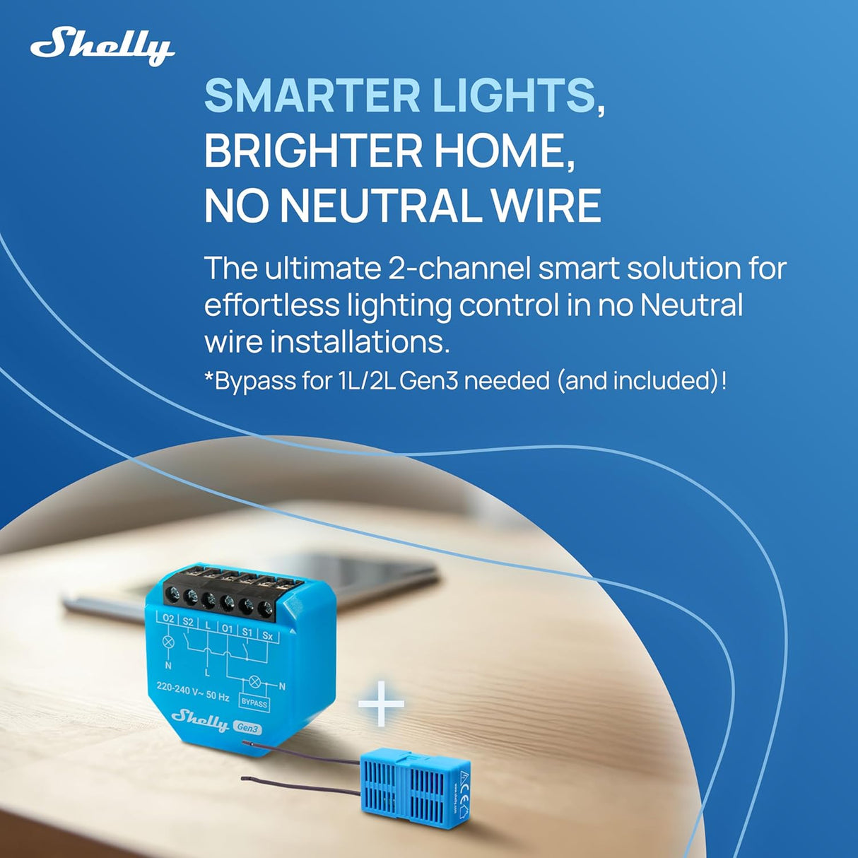 Shelly 2L Gen3 (Bypass 1L/2L incluso)