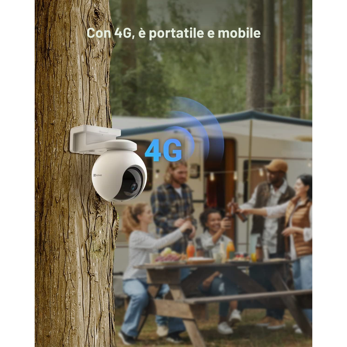 Ezviz EB8 + Pannello Solare - Kit telecamera esterna 4G a batteria con ricarica solare