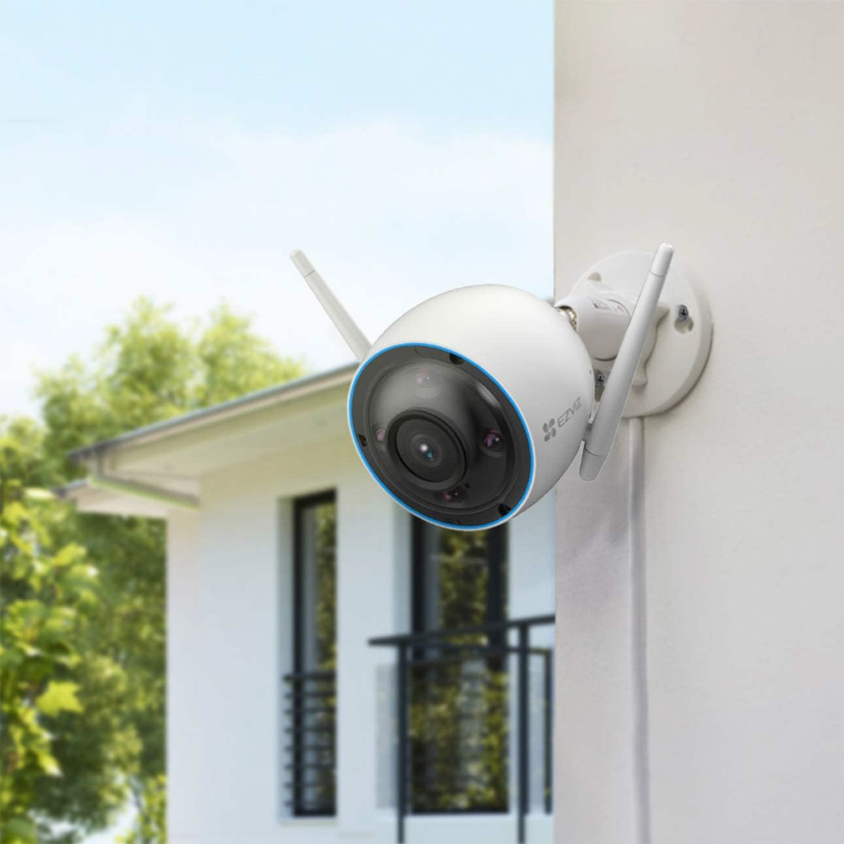 Ezviz H3 2K - Telecamera Wi-Fi da esterno 2K con rilevamento AI di persone e veicoli