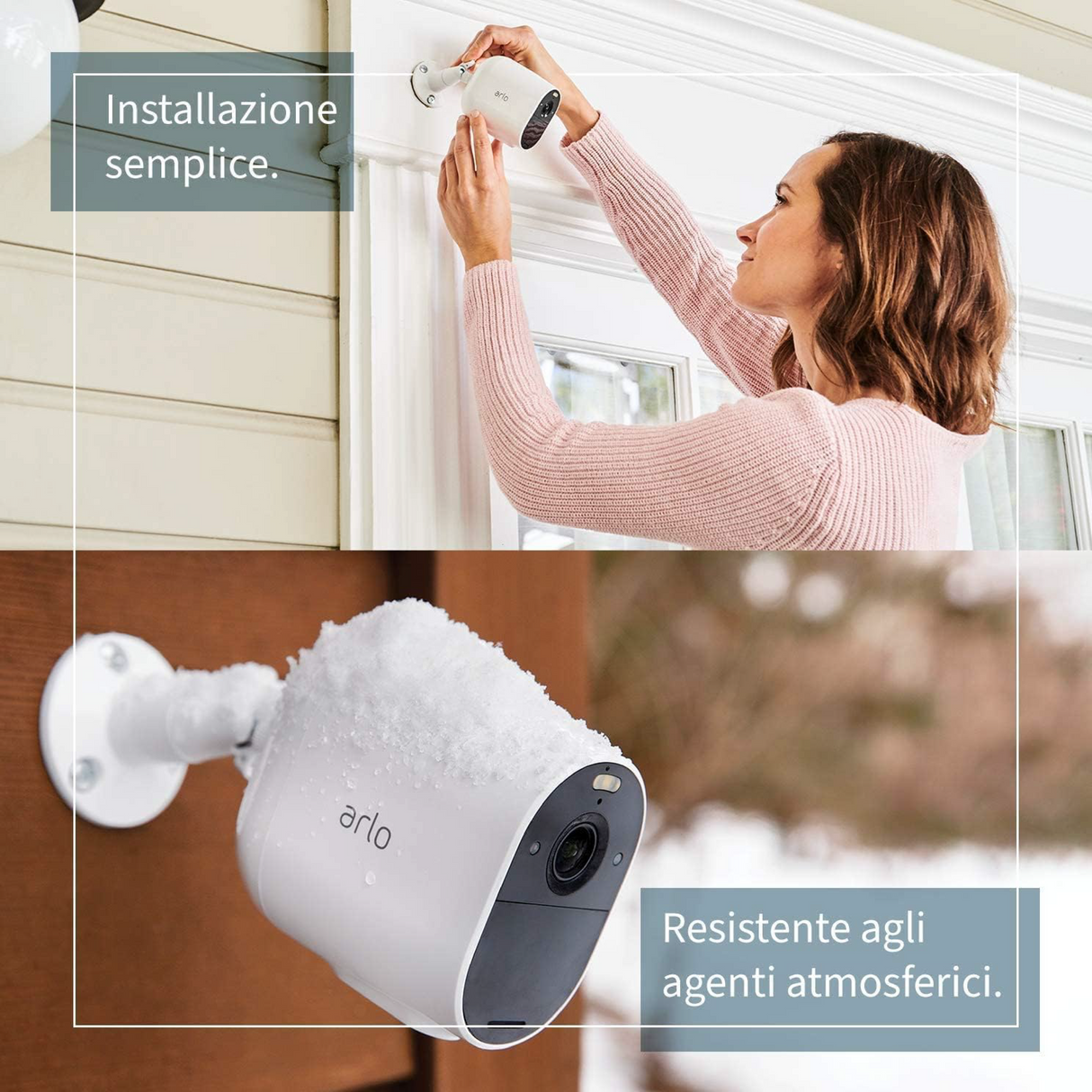 Arlo - Essential 1 Camera Wi-Fi Bianca - Sicurezza Smart Semplice e Immediata