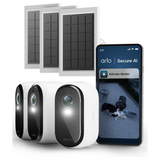 Arlo Ess2 - Cam 2K X3 + Solar Panel X3 - Sicurezza 2K Continua con Alimentazione Solare