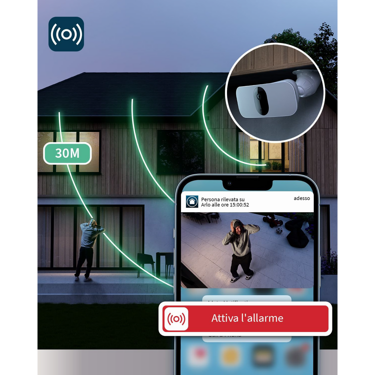 Arlo Pro3 Floodlight Camera Black - Sicurezza 2K con Illuminazione Intelligente