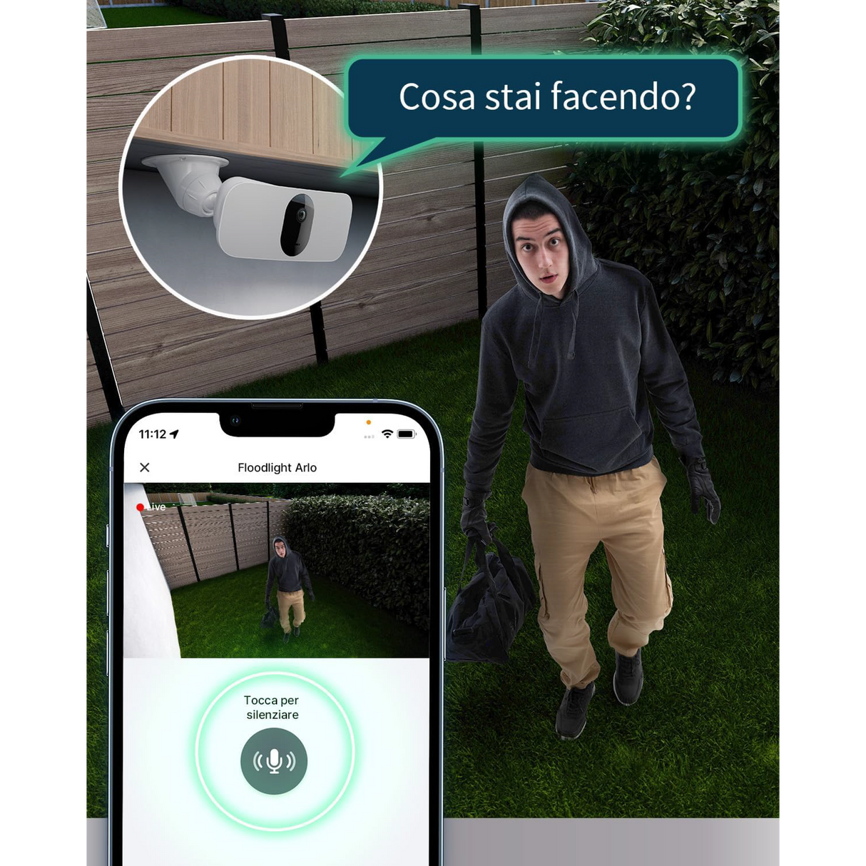 Arlo Pro3 Floodlight Camera Black - Sicurezza 2K con Illuminazione Intelligente