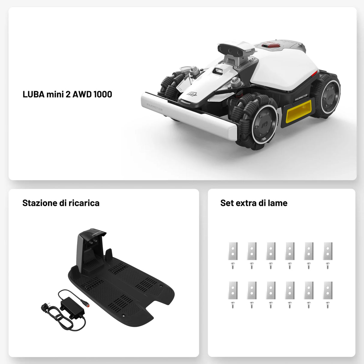 Mammotion LUBA Mini AWD 1500 - Kit Lame in Omaggio