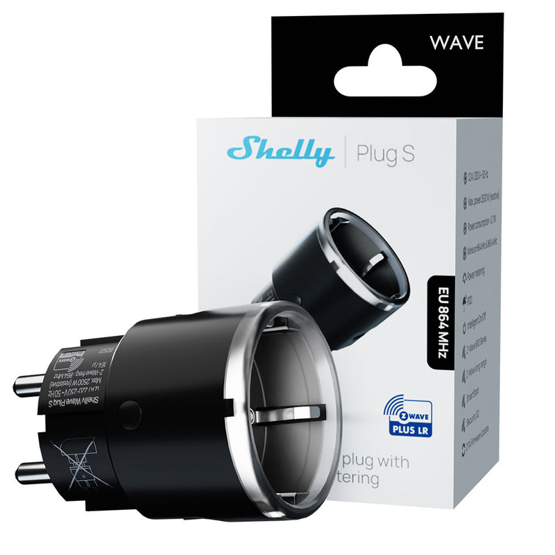 Shelly Wave Plug S Nero - confezione