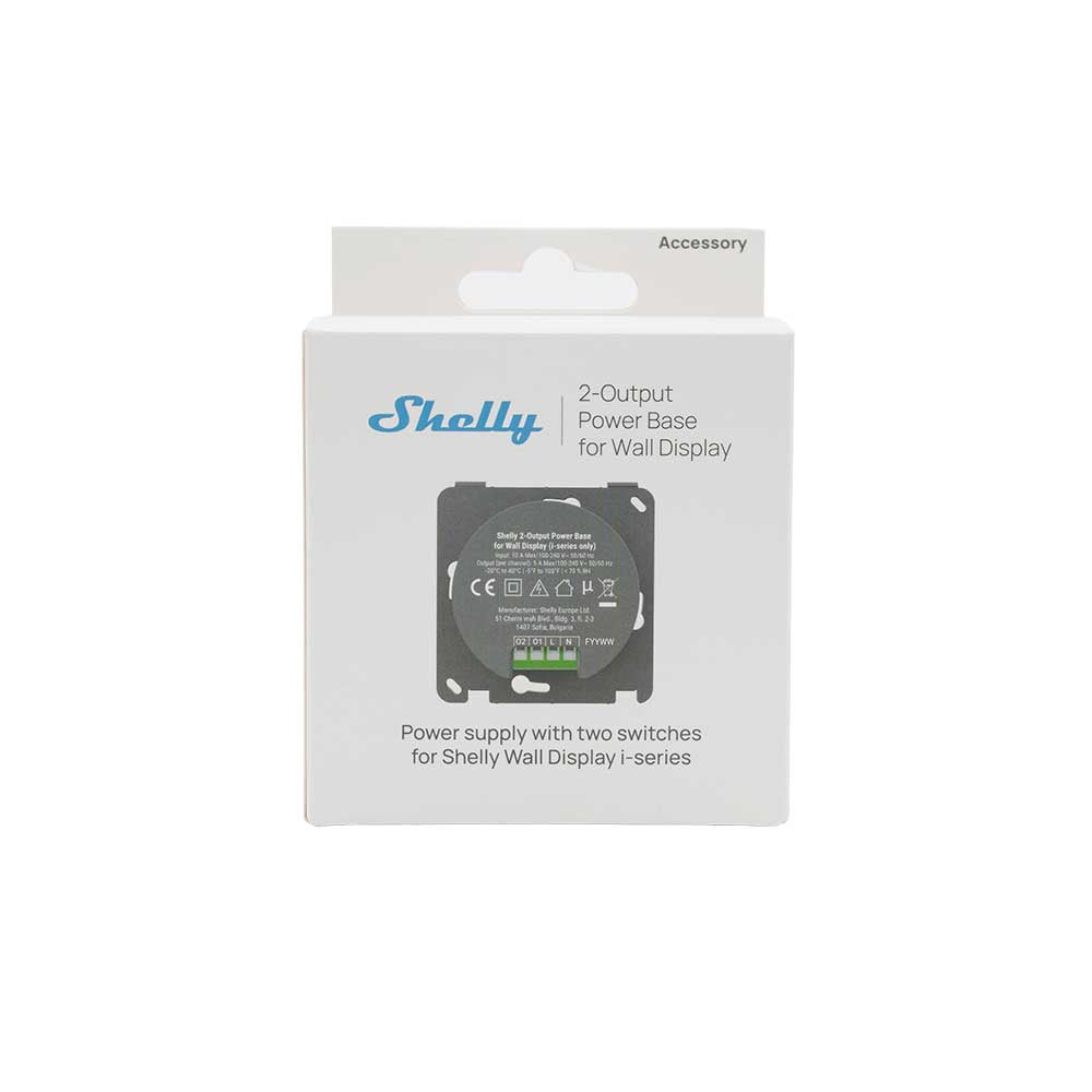 Shelly 2-Output Power Base per Wall Display