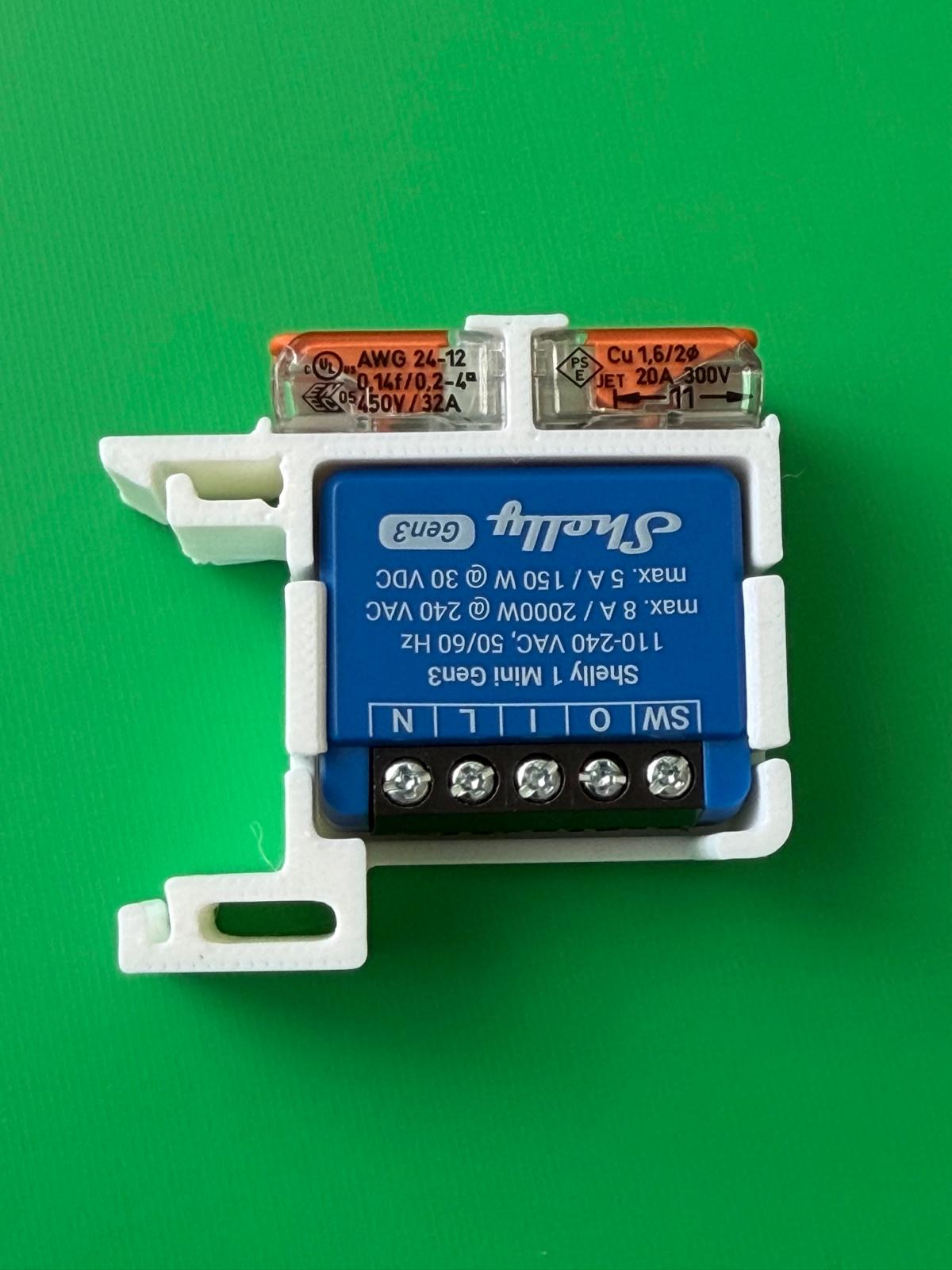 SOIXX Supporto DIN per Shelly Mini Wave Gen3 e 2 WAGO, 90° bianco
