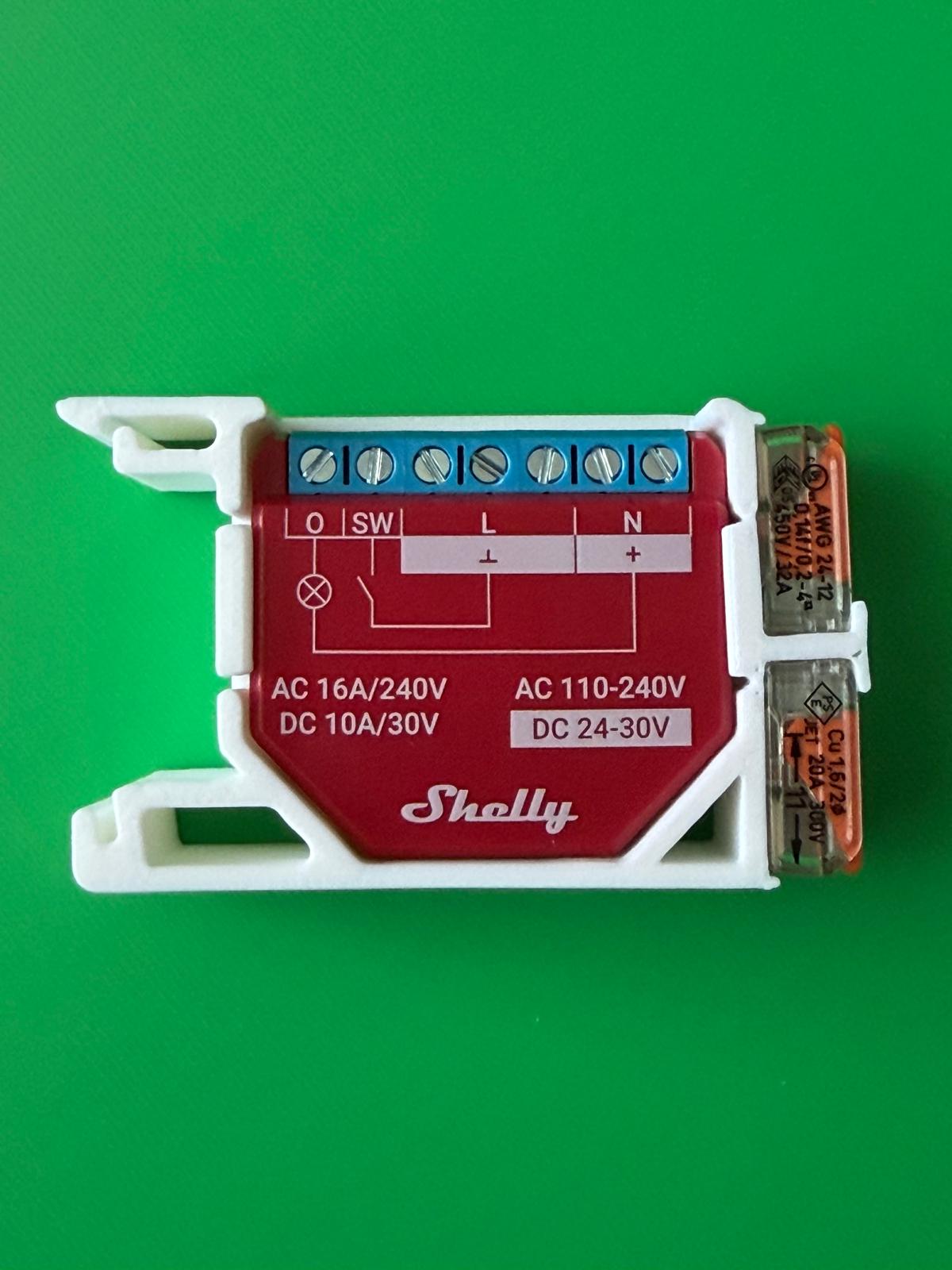 SOIXX Supporto DIN per Shelly Wave, Plus, Gen3, Gen4 e 2 WAGO, 90° bianco