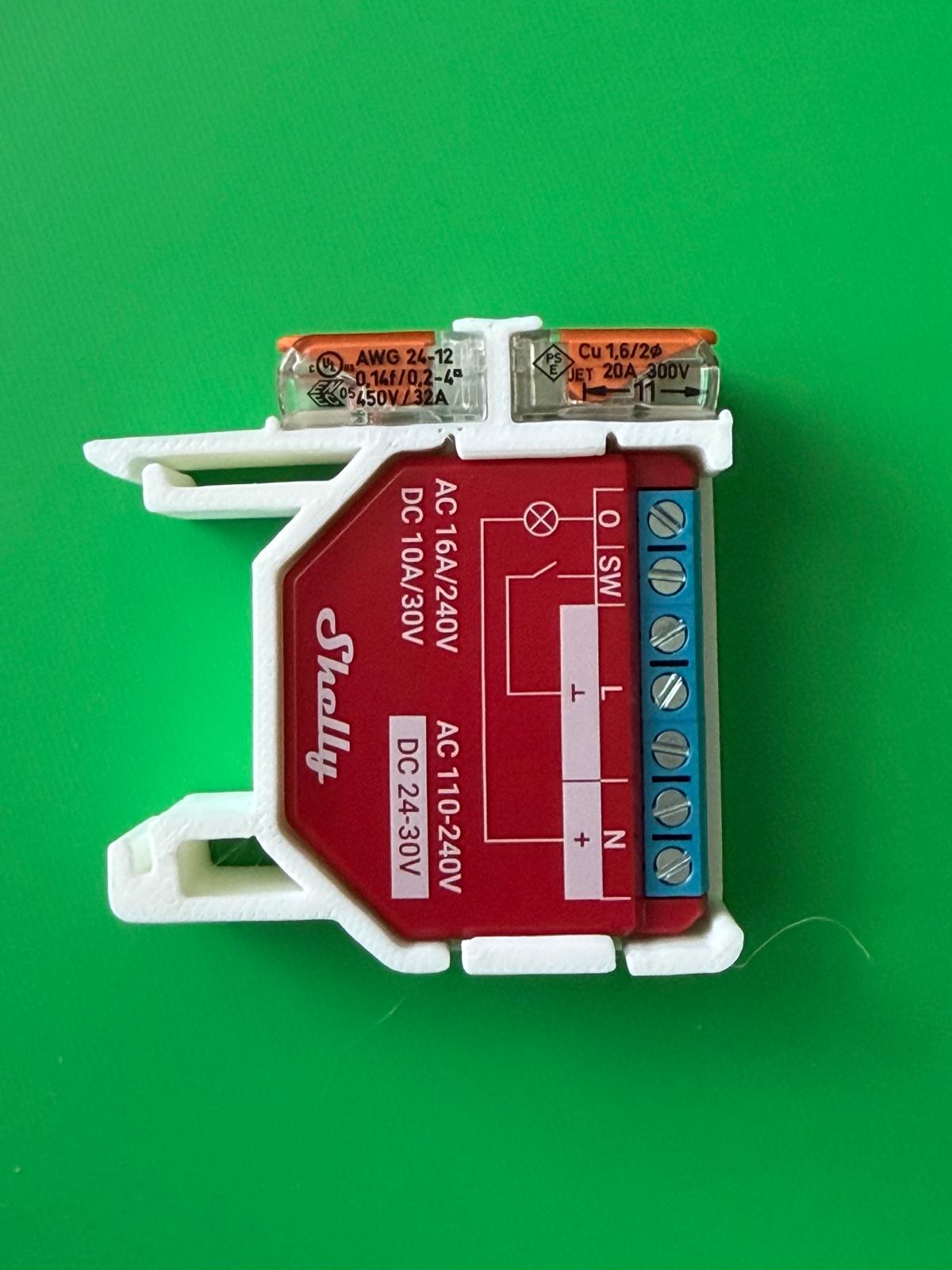 SOIXX Supporto DIN per Shelly Wave, Plus, Gen3, Gen4 e 2 WAGO, dritto bianco