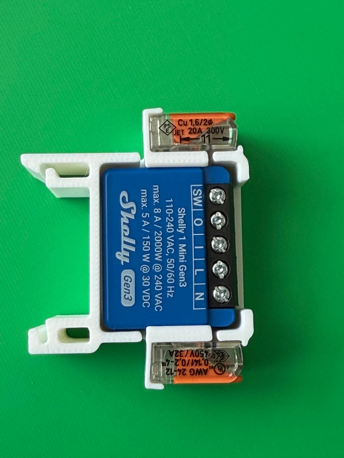 SOIXX Supporto DIN per Shelly Mini Wave Gen3 e 2 WAGO, dritto bianco